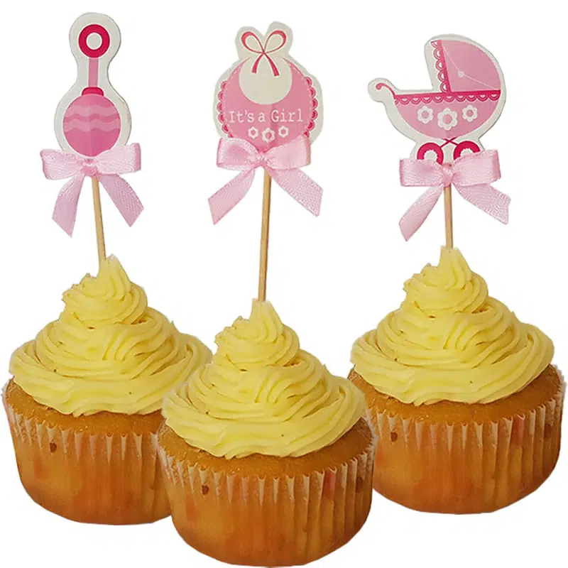 Baby Sower It’s a Girl Cup Cake Topper Set